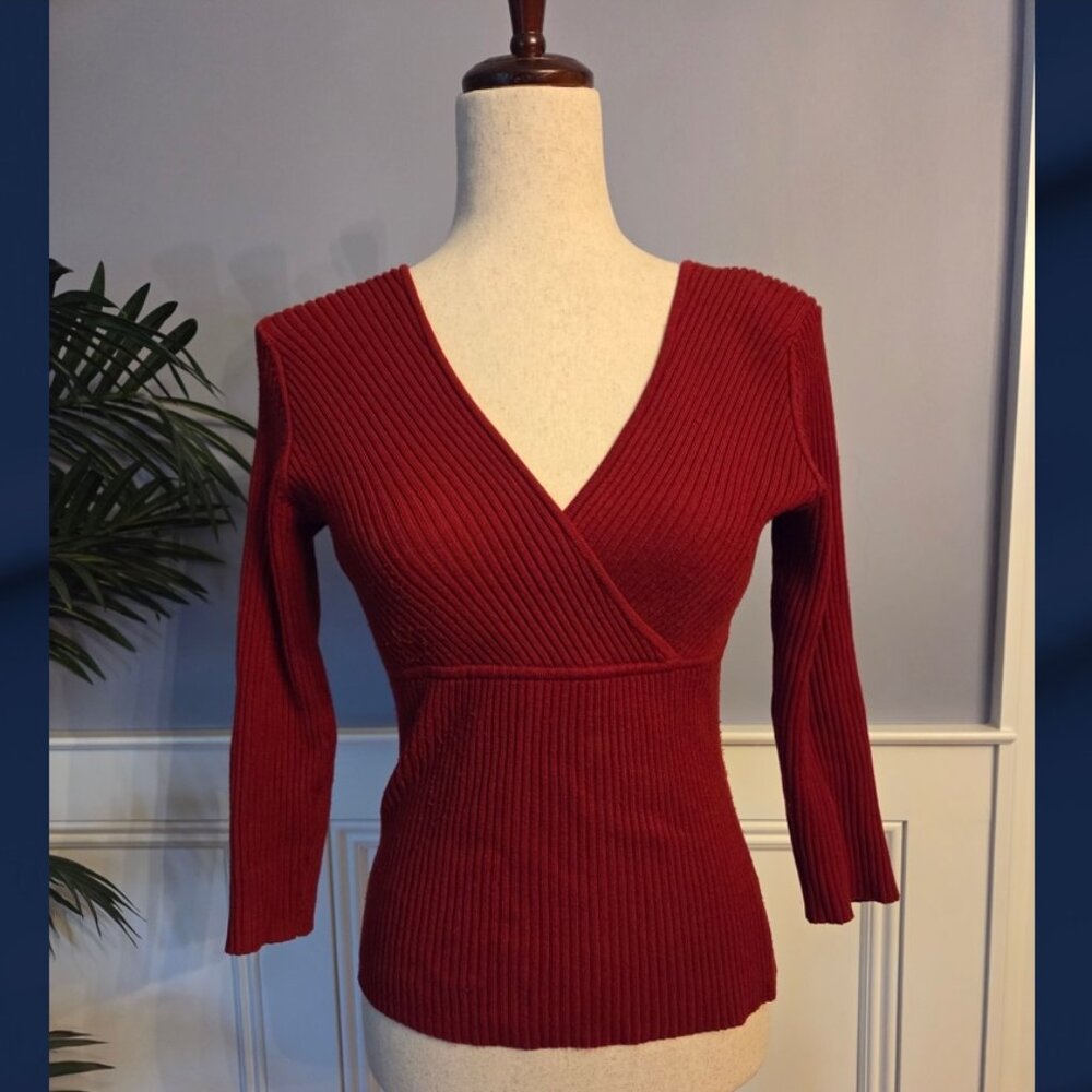 INC Y2K Vintage 00s V Neck Ribbed Sweater